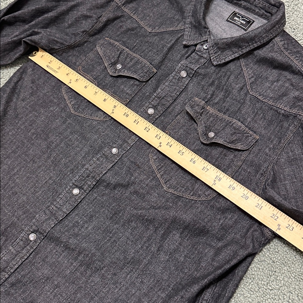 Kimes Ranch Mens Denim Pearl Snap Shirt - Picture 7 of 8